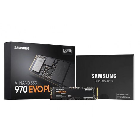 Samsung | 970 Evo Plus | 250 GB | SSD interface M.2 NVME | Read speed 3500 MB/s | Write speed 2300 MB/s - 3